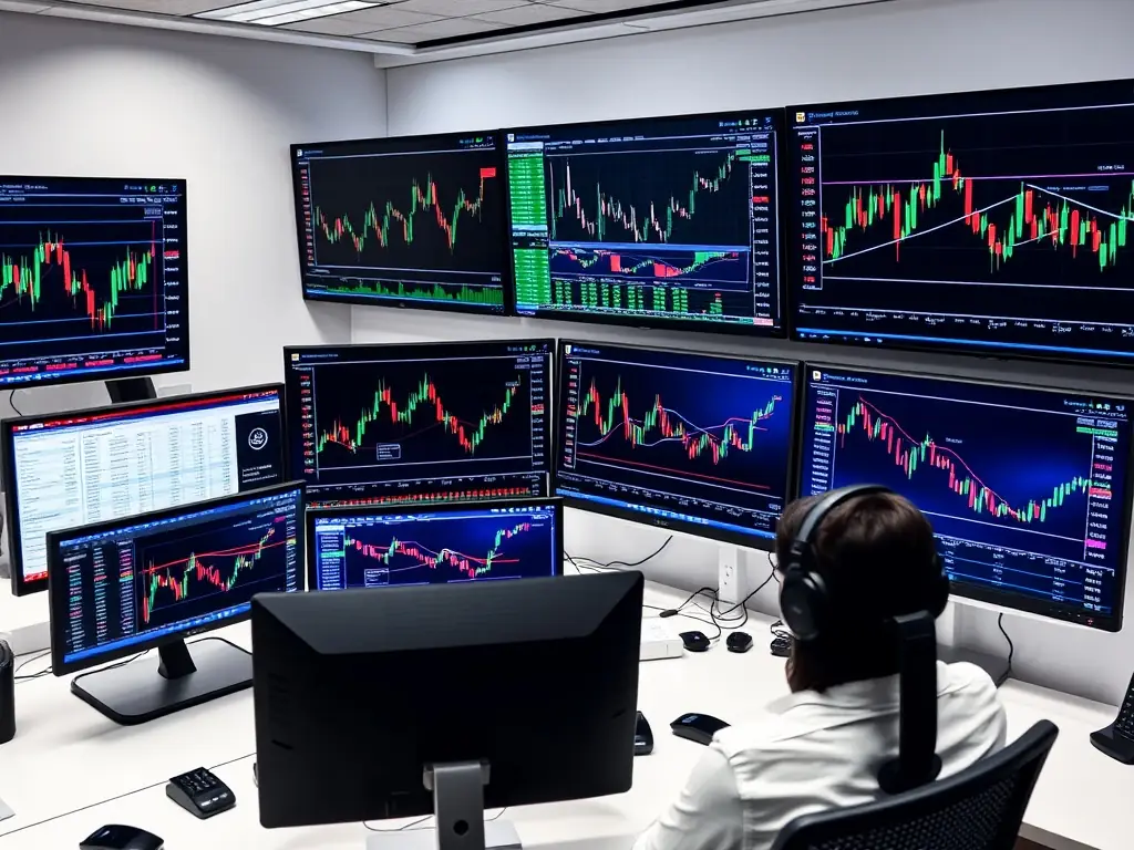 An image showcasing advanced trading charts and analytical tools, representing the complex strategies taught in the advanced modules of ForexVer Academy.